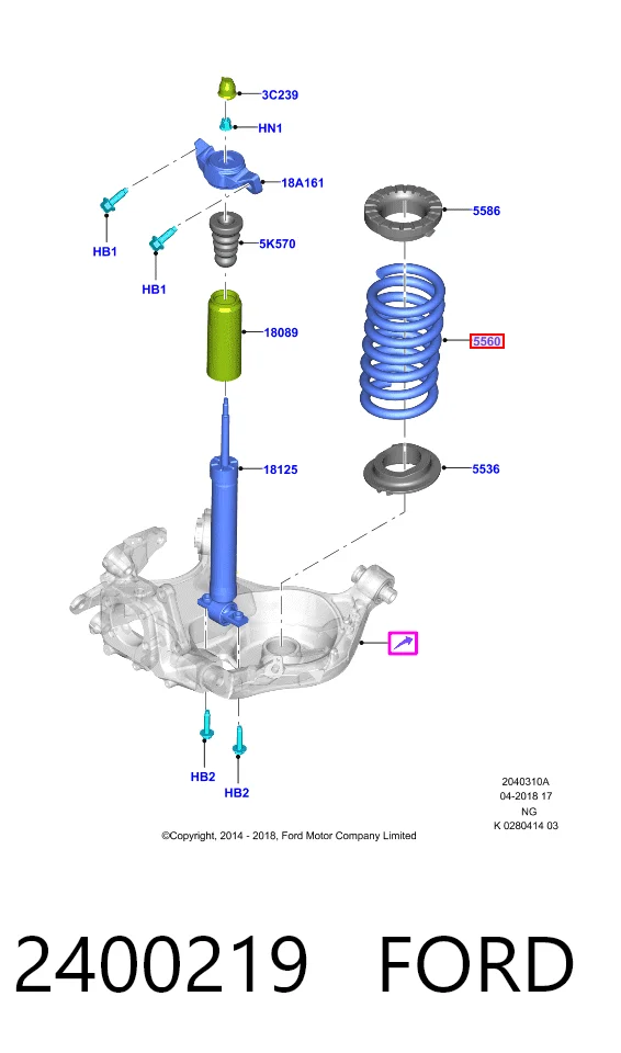 Пружина підвіски задня на Ford Fusion  CD