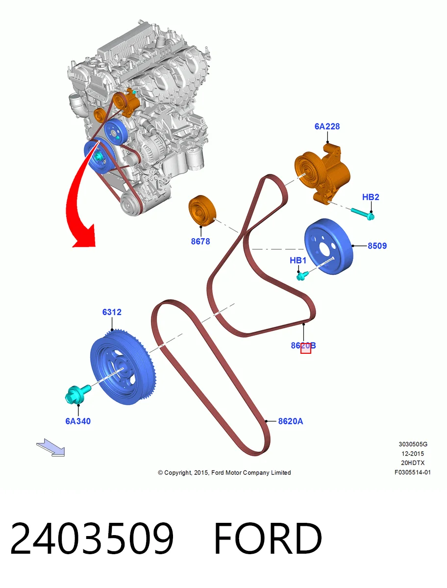 Купити Ремінь генератора Ford Focus IV HN
