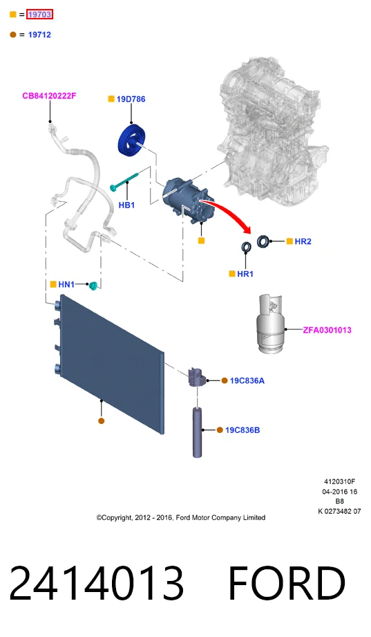 2414013 Ford Компресор холодоагенту