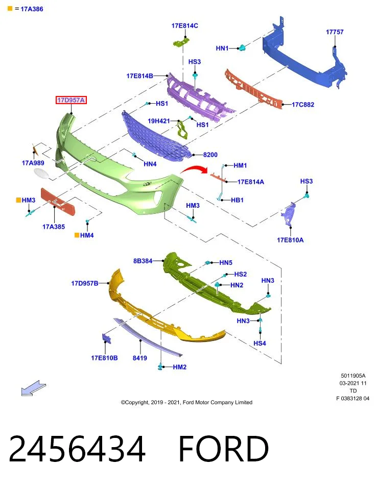 FO1014142 Various Бампер передній в зборі