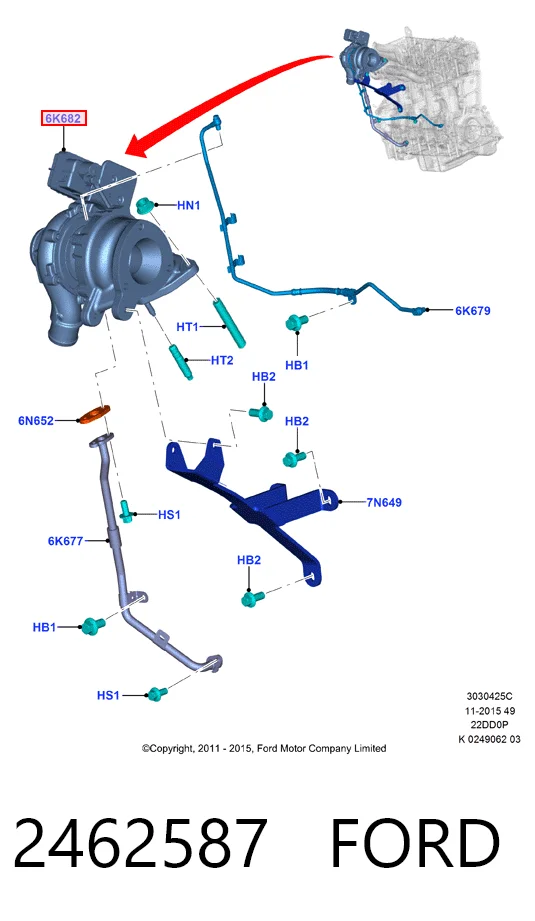2462587 Ford Турбонаддув