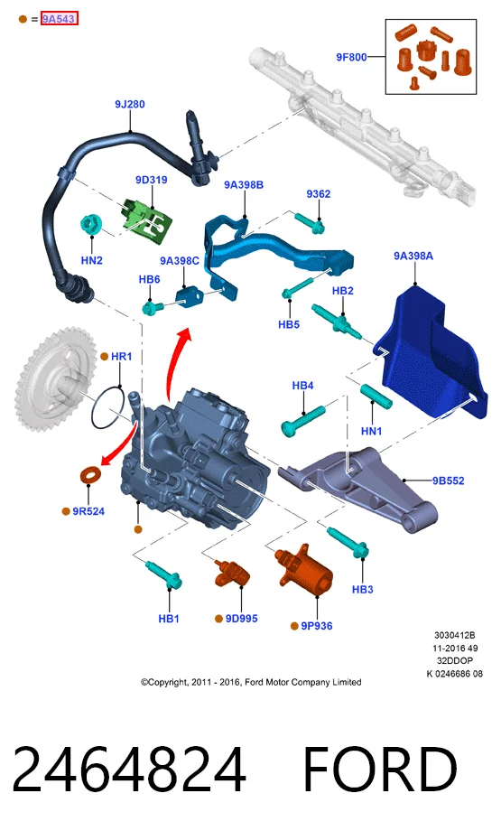 2464824 Ford Насос паливний високого тиску (ПНВТ)