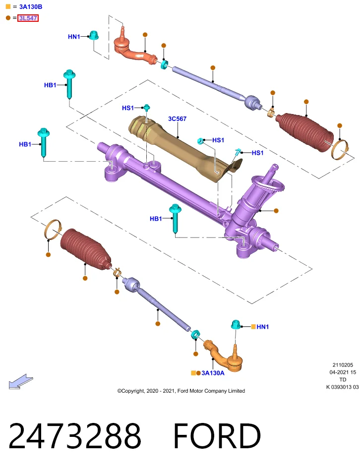  Рульова тяга Ford Escape 3