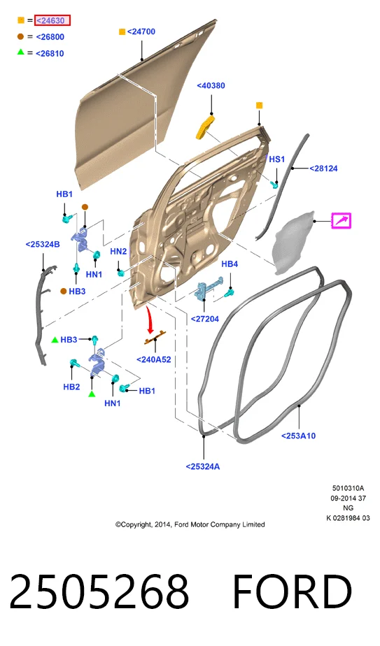 Двері задні, праві Ford Mondeo V седан (CD) (2014 - 2022) ціна, від 361.88 USD