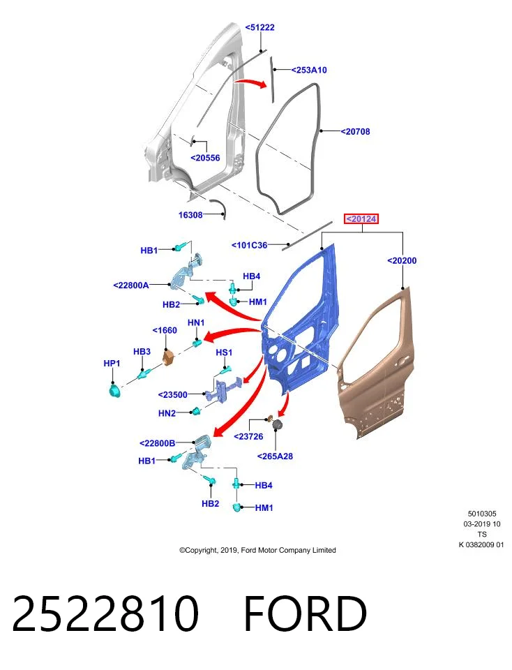 2522810 Ford Пасажирські передні двері