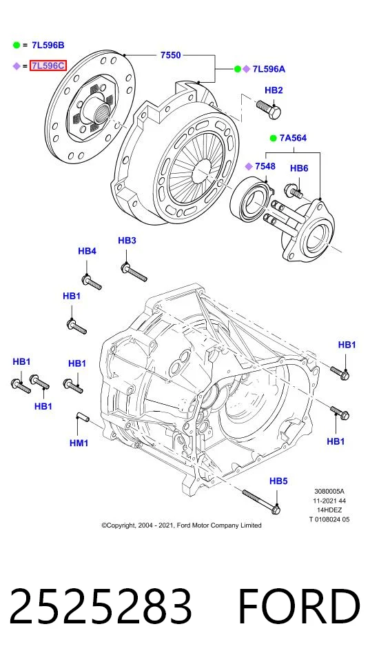 2525283 Ford Зчеплення в зборі