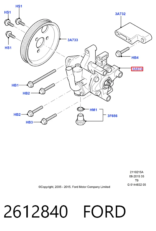 2612840 Ford Насос гідропідсилювача