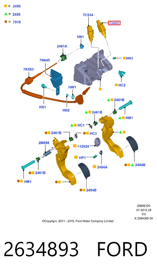 Купити K68073610AA Fiat/Alfa/Lancia Датчик педалі гальма
