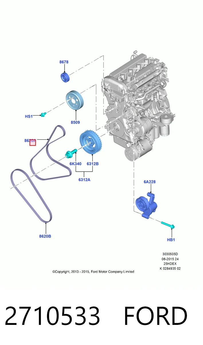  Ремінь генератора Ford Mondeo 5