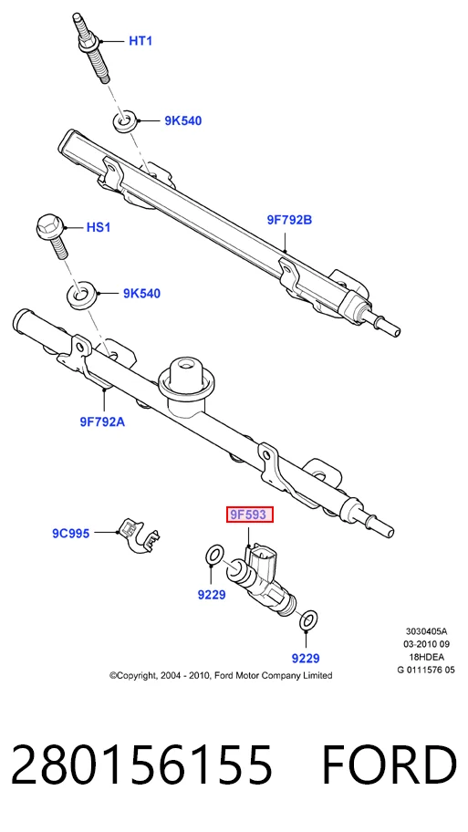 Купити 280156155 Mazda Форсунка дизельна в зборі, розпилювач + тримач
