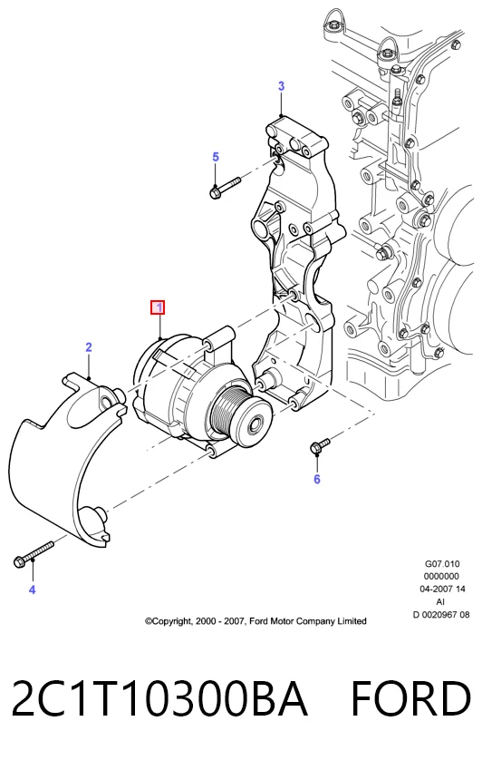 2C1T10300BA Ford Авто генератор