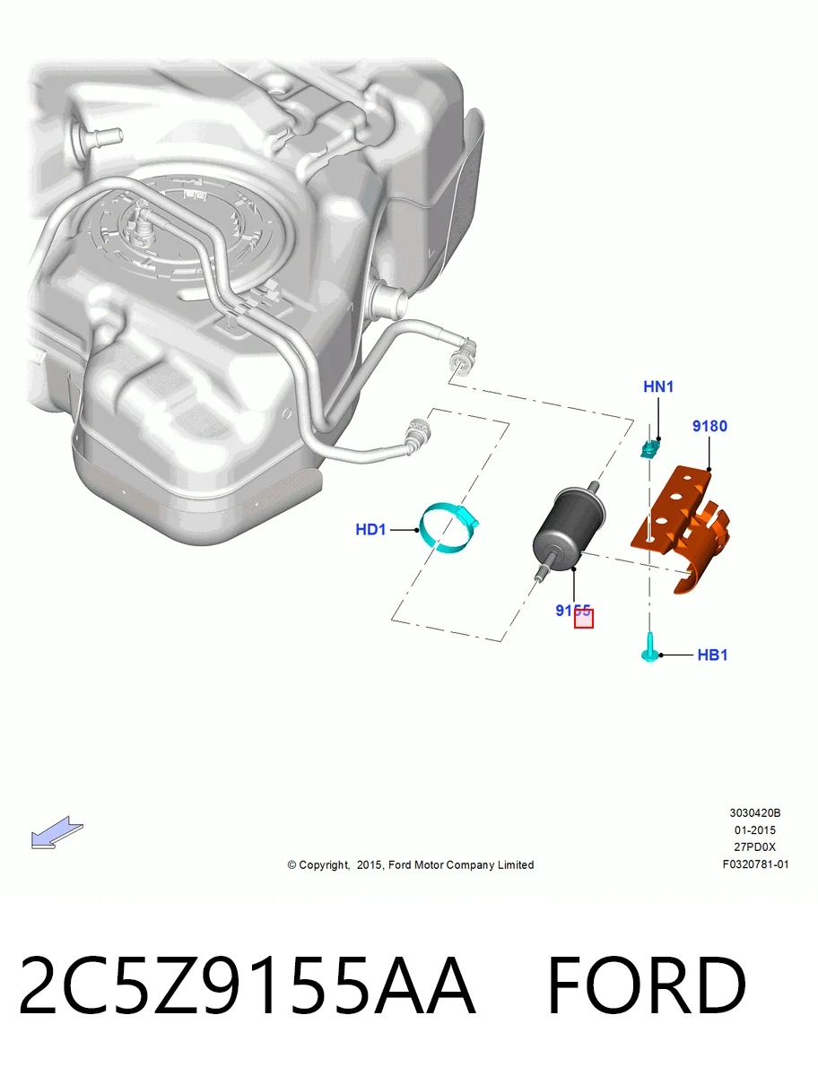 Паливний фільтр KL854 Mahle Original