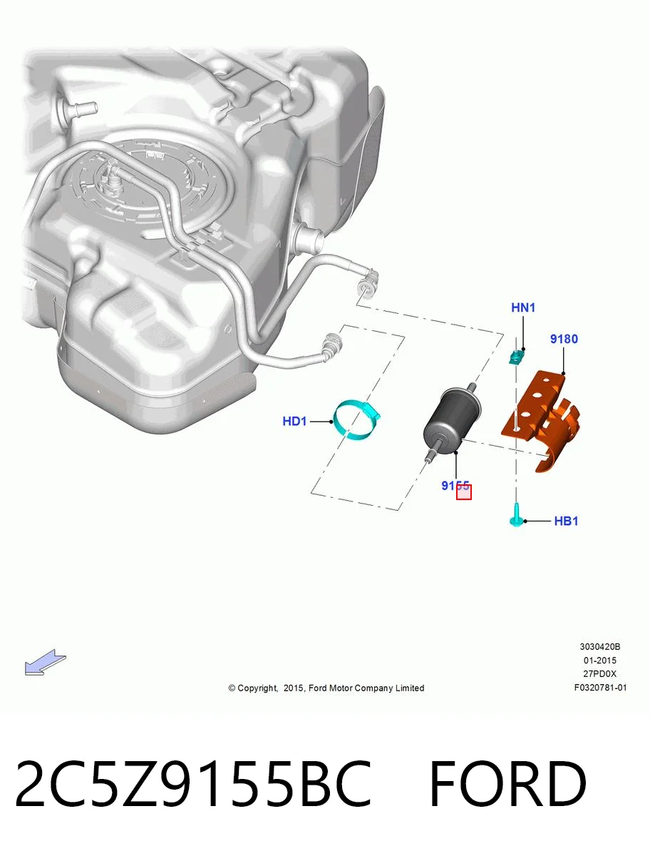 2C5Z9155BC Ford Фільтр палива