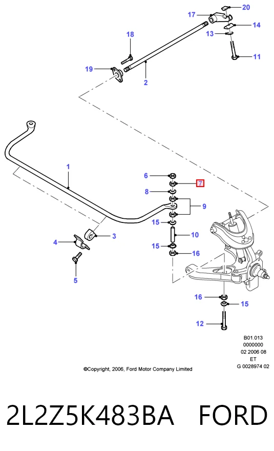 2L2Z5K483BA Ford Тяга переднього стабілізатора