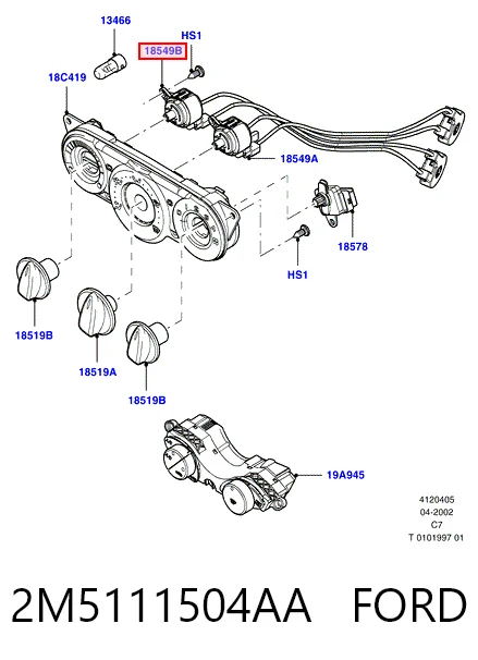 2M5111504AA Ford Трос керування обігрівачем (пічкою)