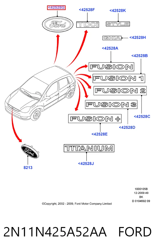  Емблема кришки багажника Ford Focus 2