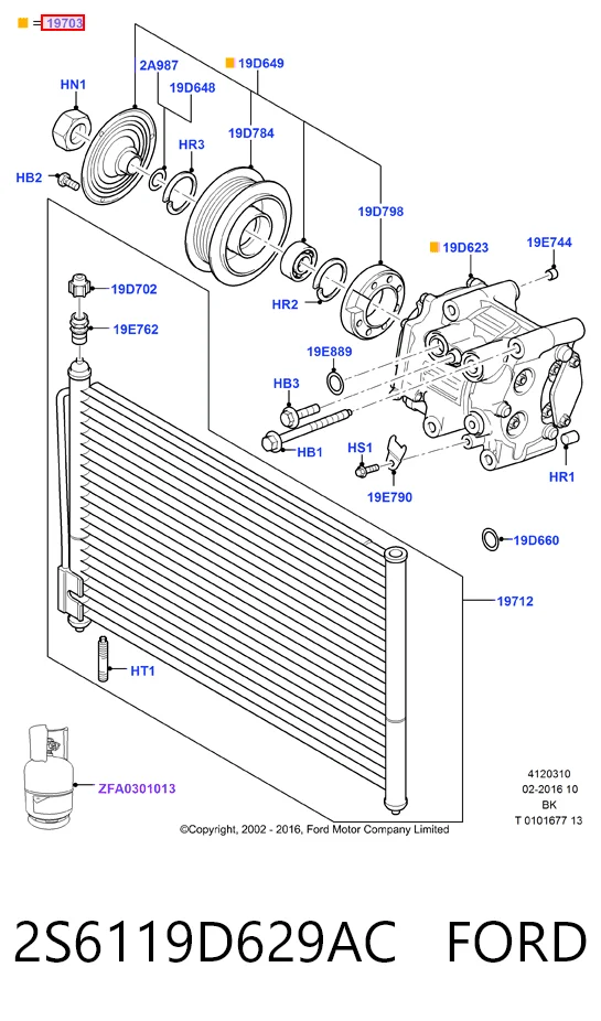 2S6119D629AC Ford Компресор холодоагенту