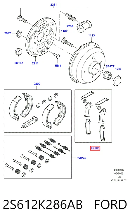 2S612K286AB Ford Регулятори пневмогальм