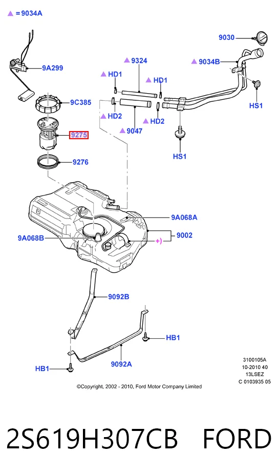 2S619H307CB Ford Електробензонасос