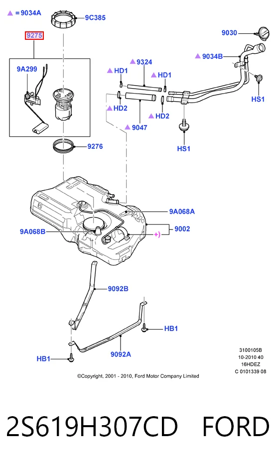 2S619H307CD Ford Електробензонасос