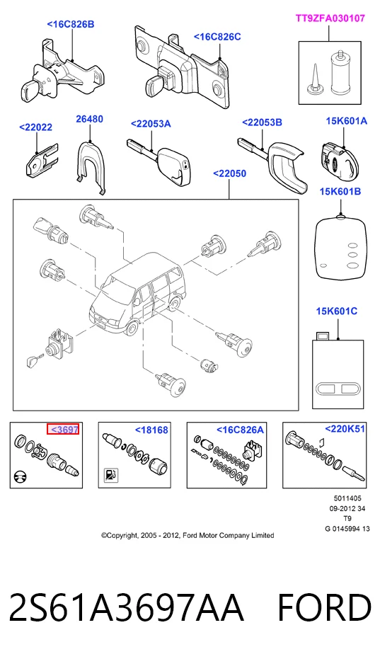Личинка замка запалювання Ford Transit VI фургон (V347/8) (2006 - 2014) ціна, від 8.74 USD