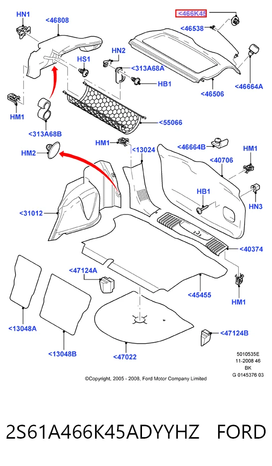 2S61A466K45ADYYHZ Ford 