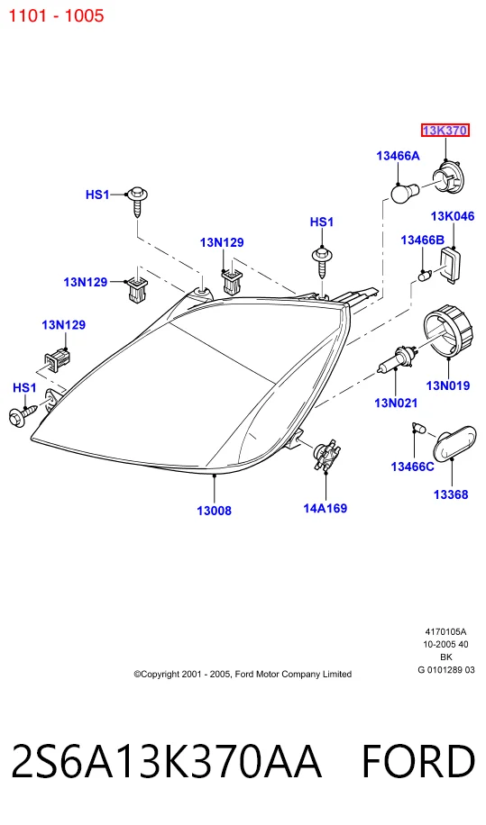 2S6A13K370AA Ford 