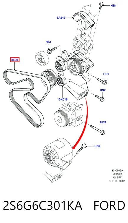 Ремінь генератора 6PK2176 Continental/Siemens