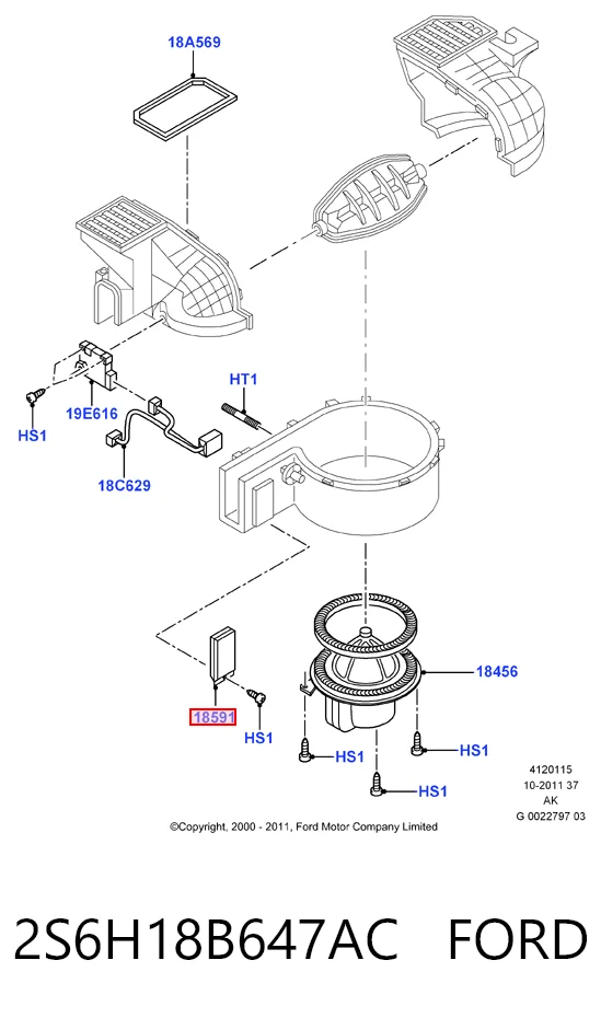 2S6H18B647AC Ford Регулятор оборотів пічки