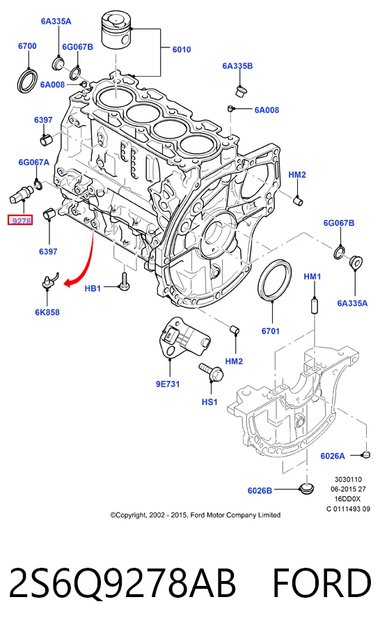 2S6Q9278AB Ford Датчик показника тиску масла