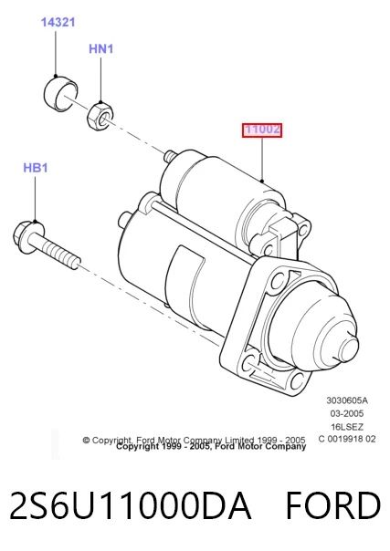 2S6U11000DA Ford Стартер двигуна