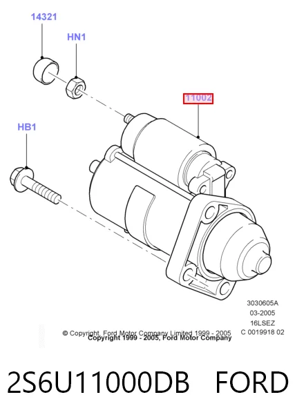 2S6U11000DB Ford Стартер двигуна