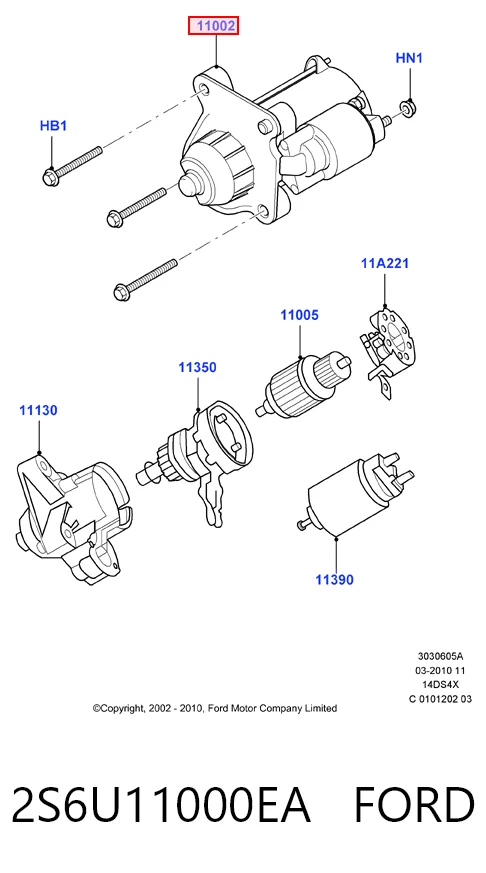 2S6U11000EA Ford Стартер двигуна