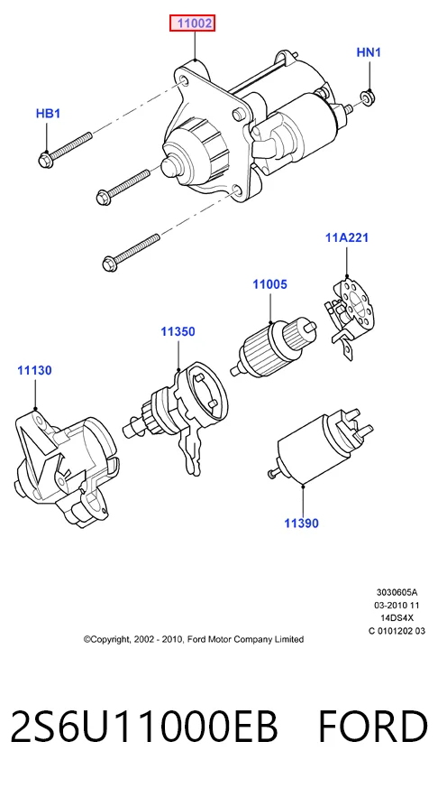 2S6U11000EB Ford Стартер двигуна
