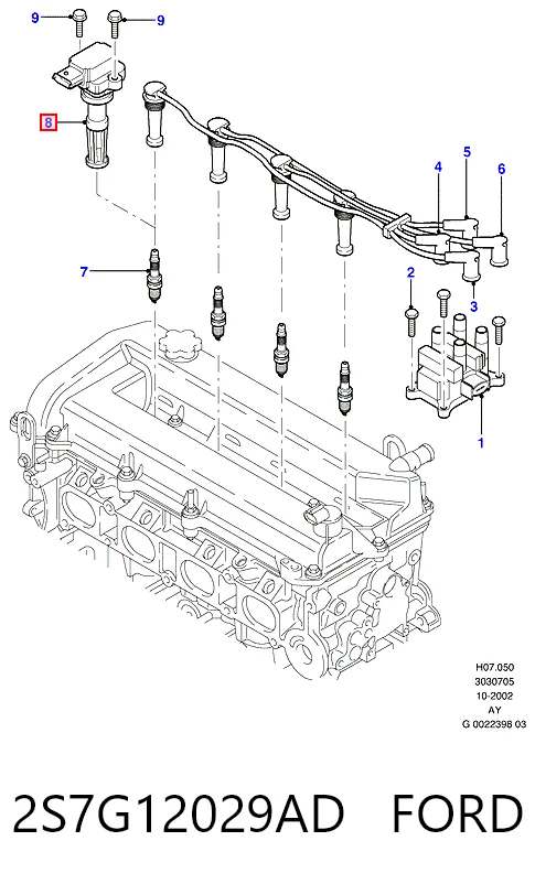 2S7G12029AD Ford Котушка запалювання