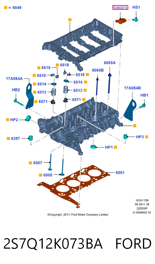 2S7Q12K073BA Ford Датчик розподільного вала