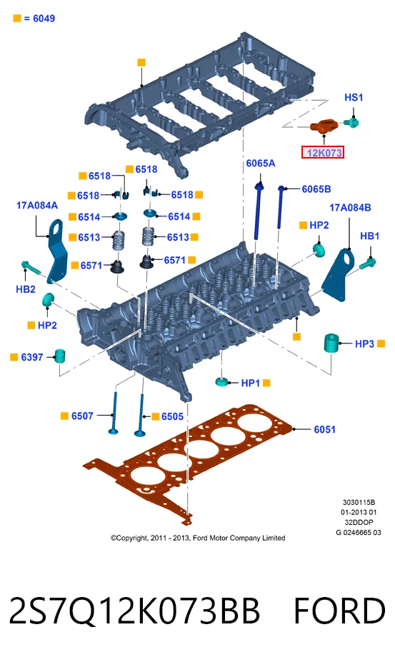 2S7Q12K073BB Ford Датчик розподільного вала