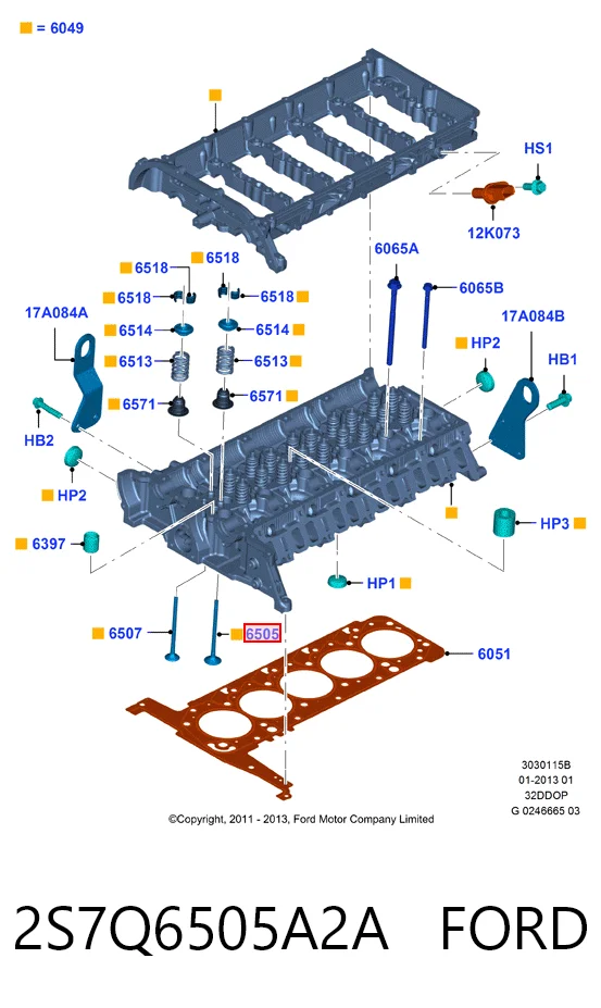 LR004401 Land Rover Випускний клапан двигуна