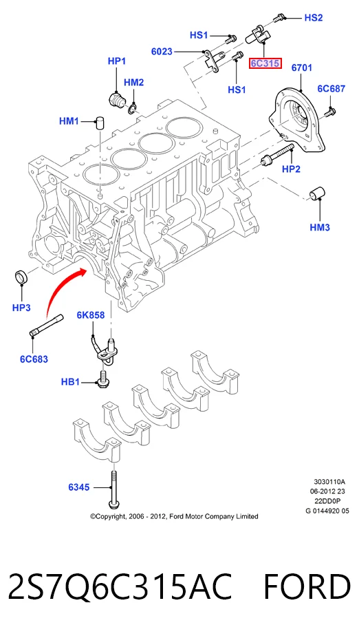 2S7Q6C315AC Ford ДПКВ