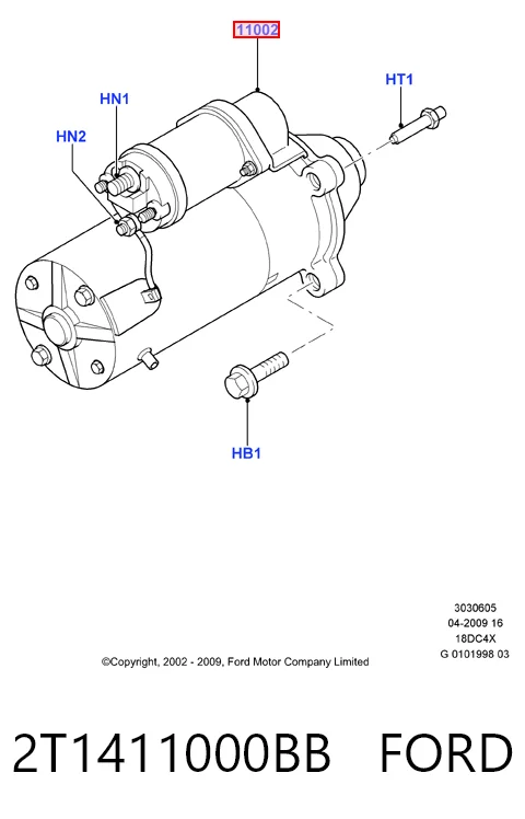 2T1411000BB Ford Стартер двигуна
