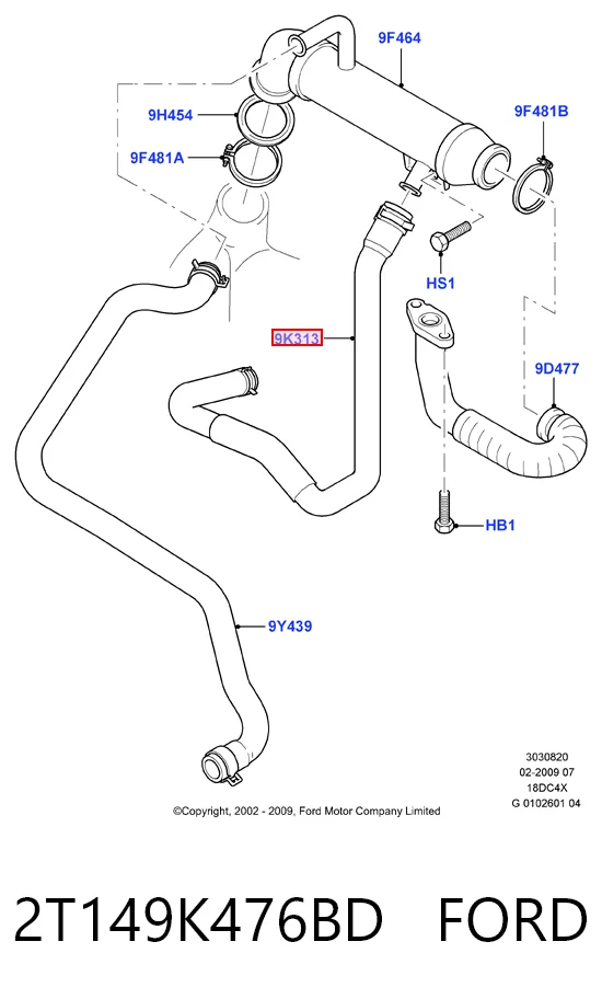 Купити Y40245 YTT Шланг (патрубок) радіатор EGR, відведення