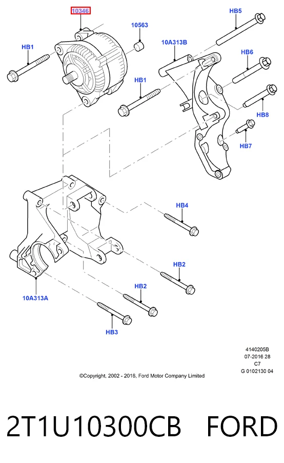 2T1U10300CB Ford Авто генератор