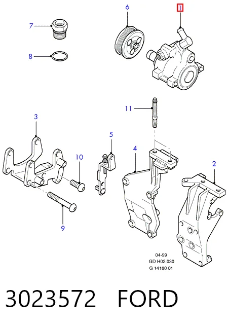3023572 Ford Насос гідропідсилювача