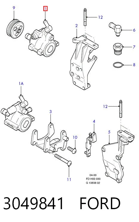 3049841 Ford Насос гідропідсилювача