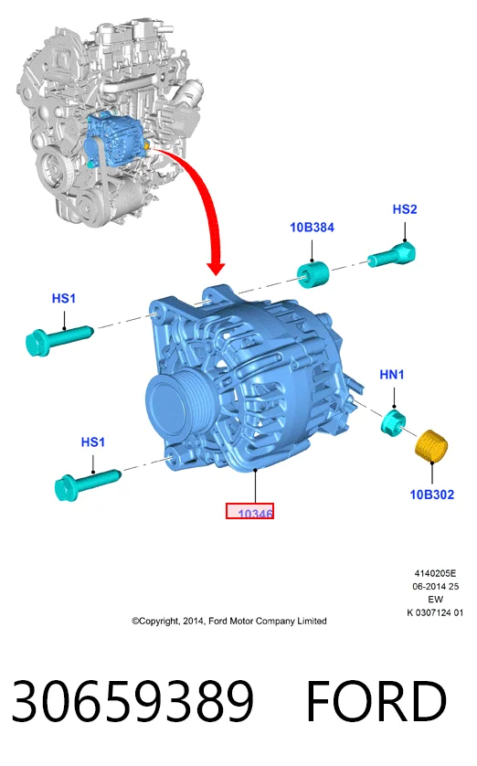 30659389 Ford Авто генератор