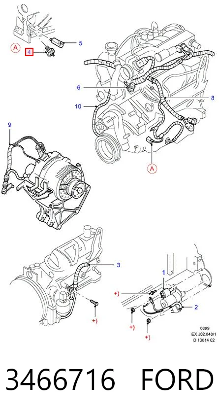 3466716 Ford Датчик показника тиску масла