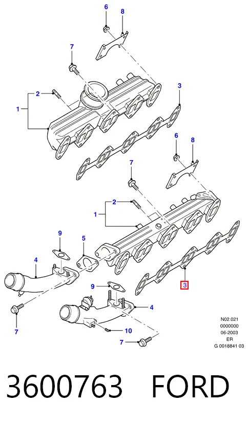 Прокладка впускного колектора Ford Ranger пікап (ER) (1999 - 2003) ціна, від 8.43 USD