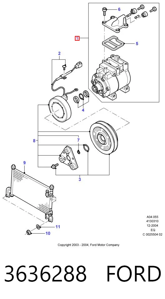 3636288 Ford Компресор холодоагенту