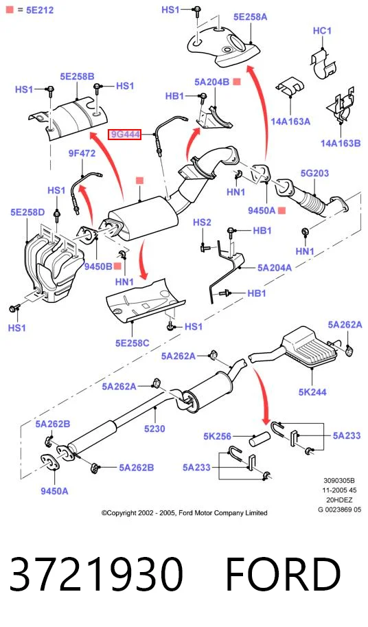 3721930 Ford Лямбда зонд після каталізатора