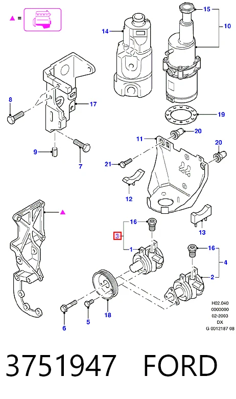 3751947 Ford Насос гідропідсилювача